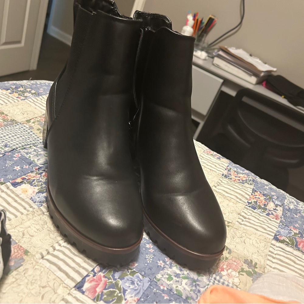Anne Klein Black Ankle Boots